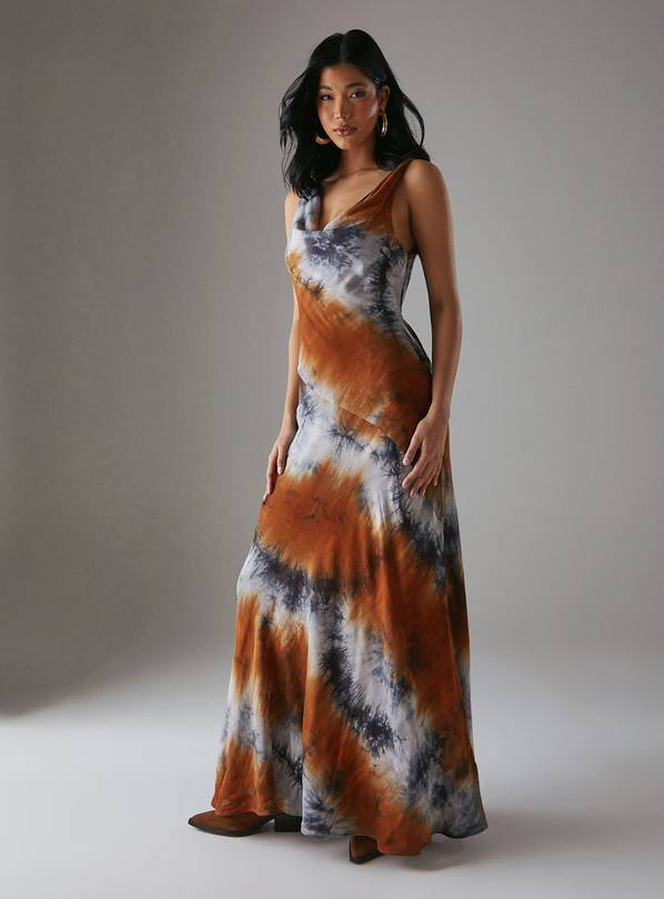 WAREHOUSE Tie Dye Cowl Neck Maxi Dress 16